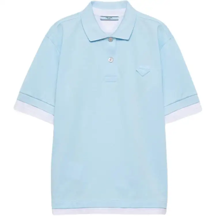 PRADA Logo Detailed Short Sleeved Polo Shirt