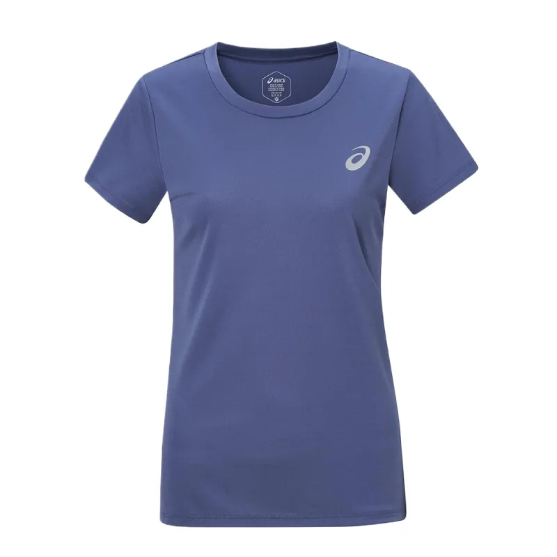 ASICS T Shirts Women's Dark Blue Crew Neck Moderate Straight Fit