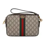 GUCCI Ophidia Canvas With Leather Trim Camera Bag, Crossbody Bag, Shoulder Bag Unisex Ebony & Brown
