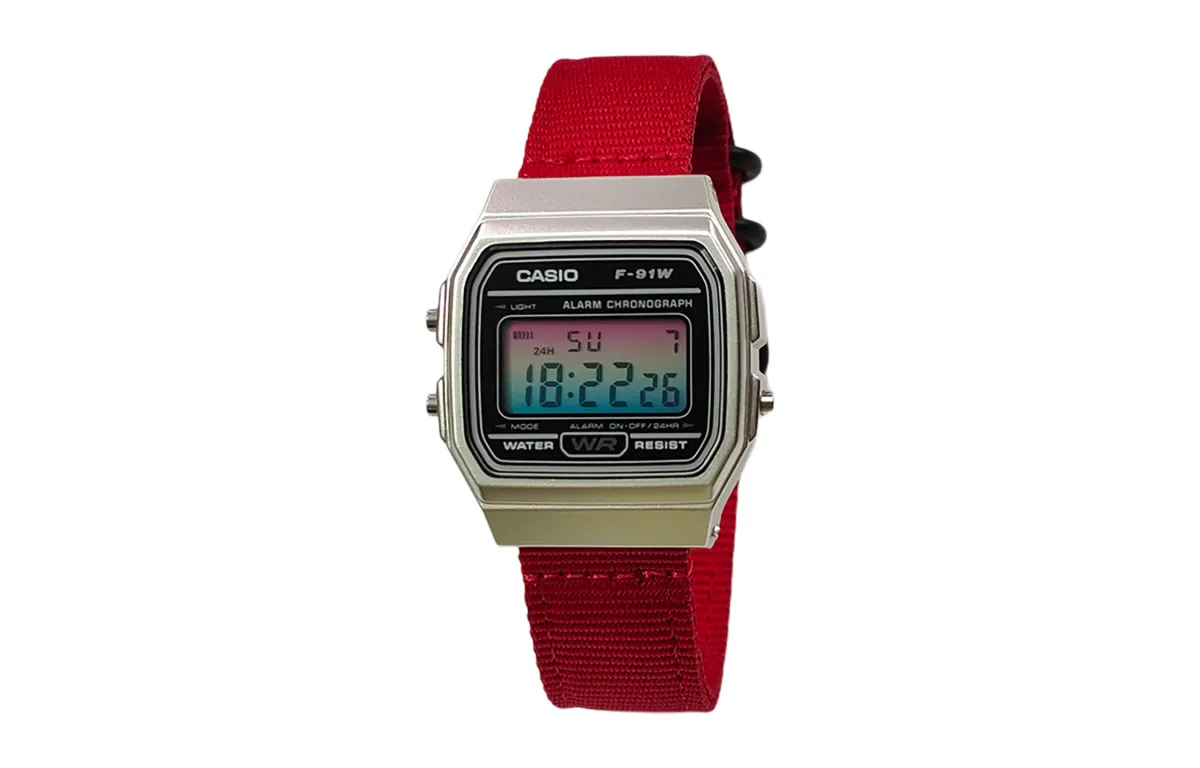 CASIO Custom Collection Quartz Movement Nylon Strap Watch Men's Watches Black Dial