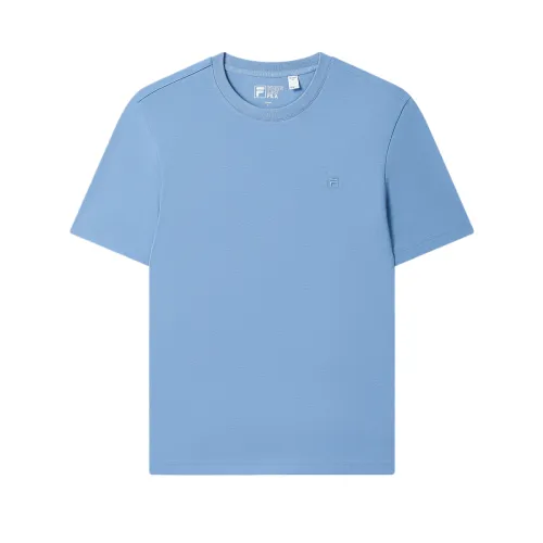FILA WHITE T Shirts Men's The Wind Is Blue Crew Neck