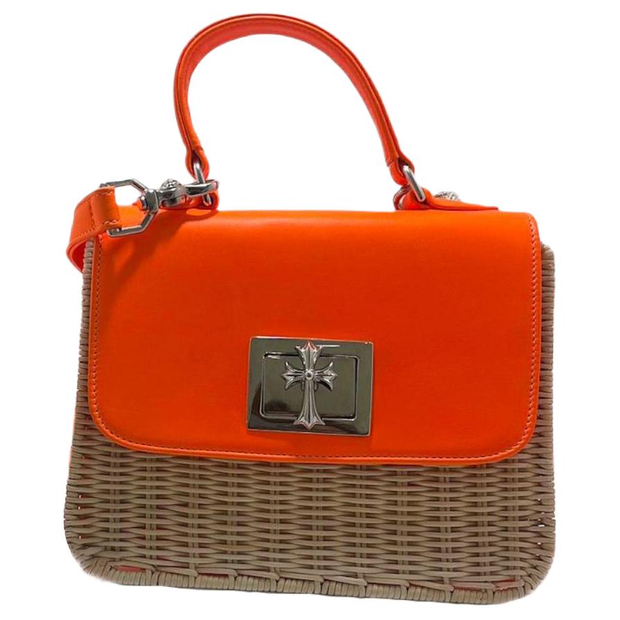 Chrome Hearts Leather Shoulder Bag, Crossbody Bag, Handbag Women's Orange