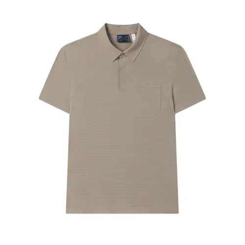 FILA Polo Shirts Men's Light Coffee BN Polo Collar Moderate Straight Fit