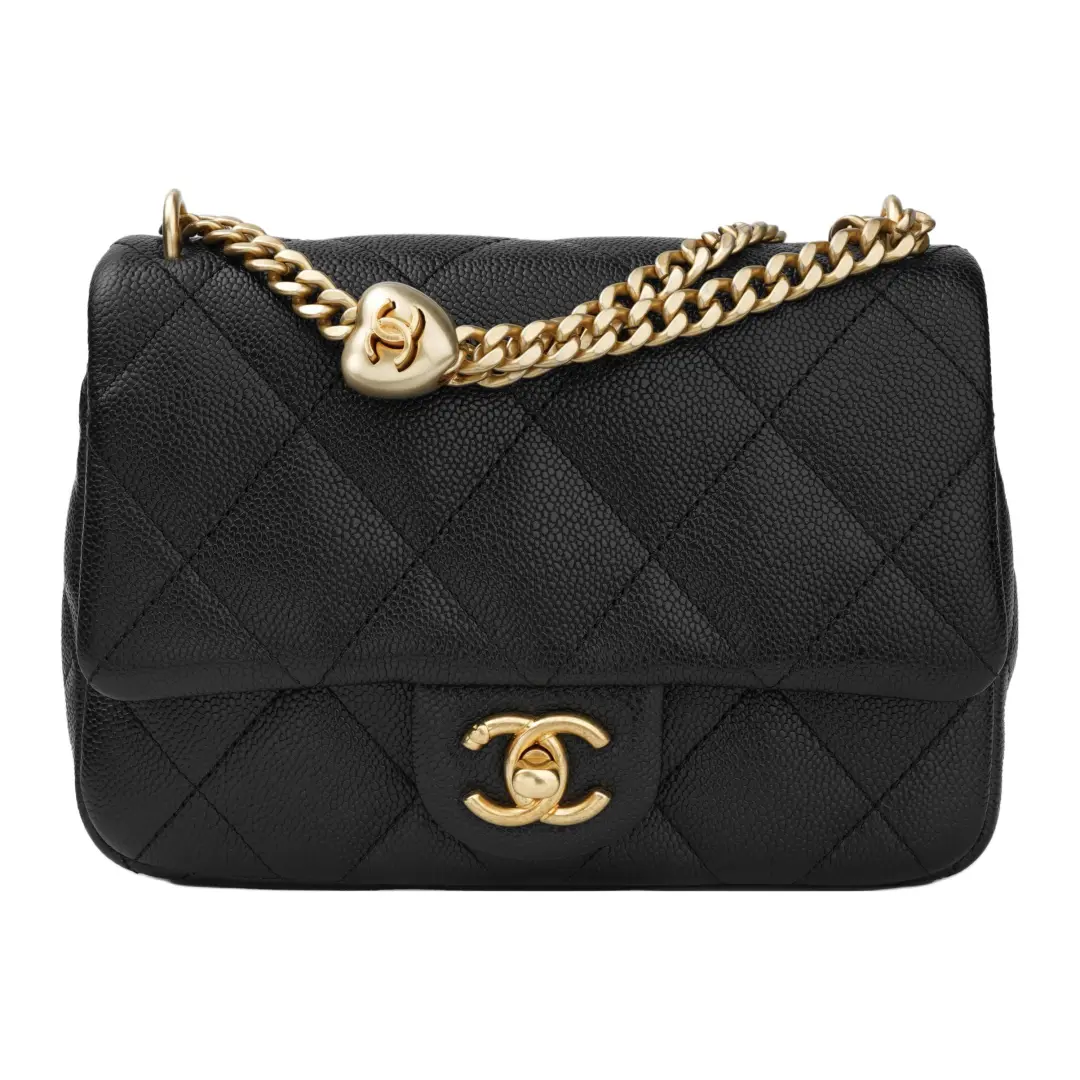 CHANEL Grained Pebbled Cowhide Flap Bag, Shoulder Bag, Crossbody Bag Medium Women's Black