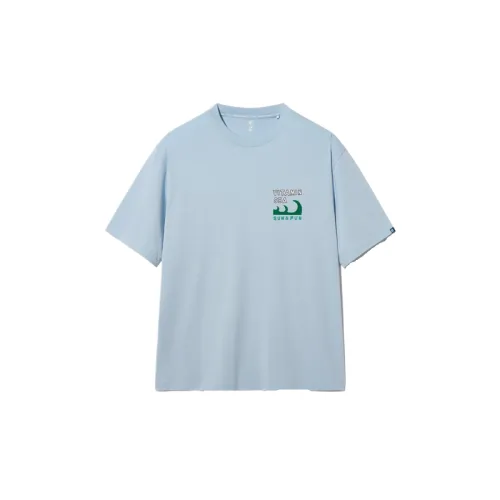 FILA T Shirts Unisex Blue Crew Neck Moderate