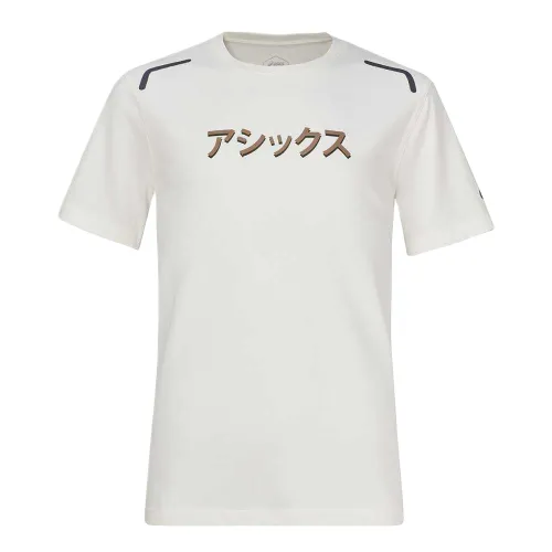 ASICS T Shirts Men's Pearl White Crew Neck