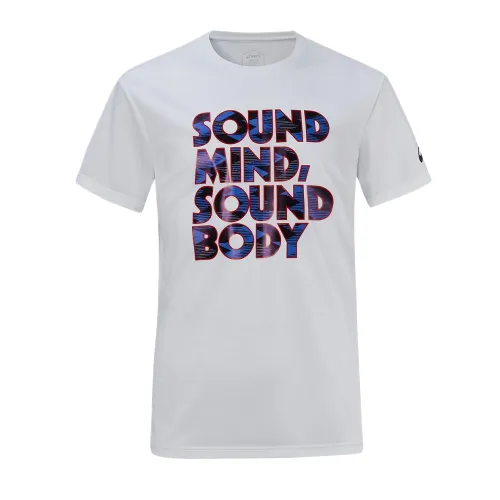 ASICS T Shirts Unisex Bright White Crew Neck