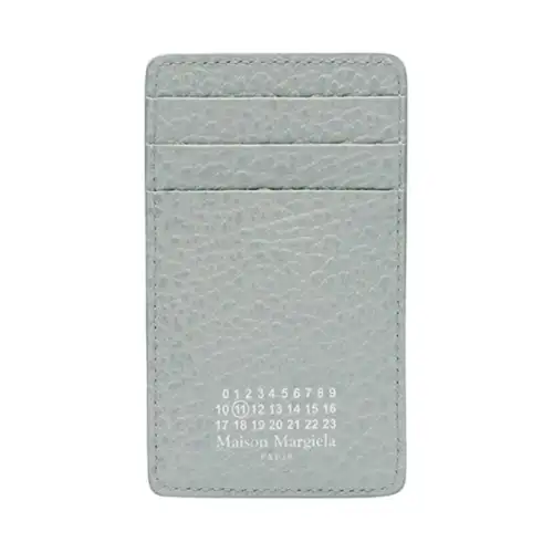 Maison Margiela Grain Calfskin Card Holder Men's Light Blue