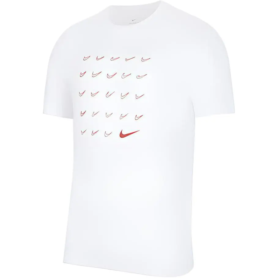 Nike T-Shirts Men's White Crew Neck Moderate Straight Fit