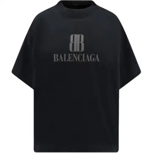 Balenciaga Logo Printed Crewneck T Shirt