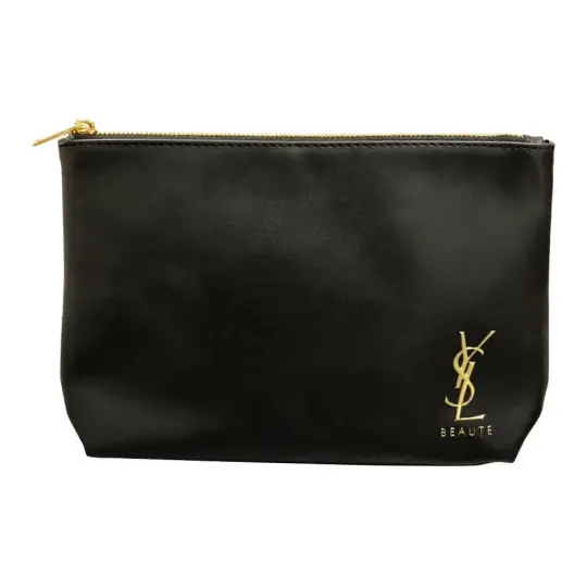 SAINT LAURENT Minimalist Elegant/Subtle Classic Black Makeup Bags
