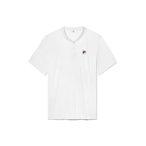 FILA WHITE T Shirts Men's White Crew Neck