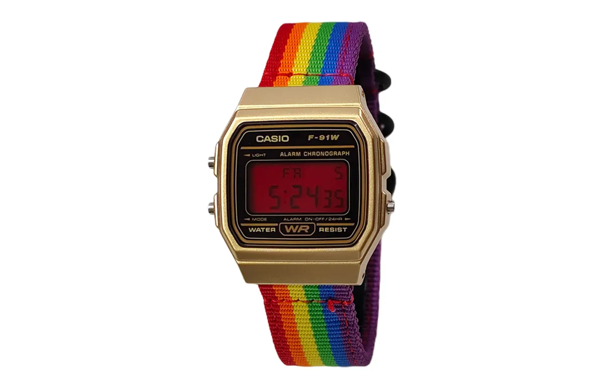 CASIO Custom Collection Quartz Movement Nylon Strap Watch Men's Watches Black Dial