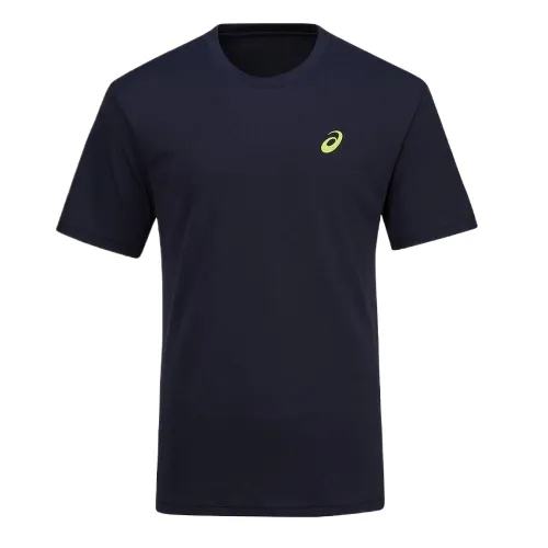 ASICS T Shirts Unisex Midnight Black Crew Neck Moderate Straight Fit