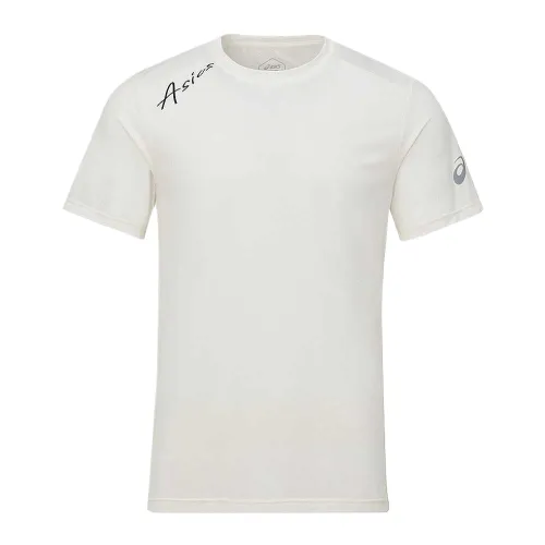ASICS T Shirts Men's Sparkling White Crew Neck