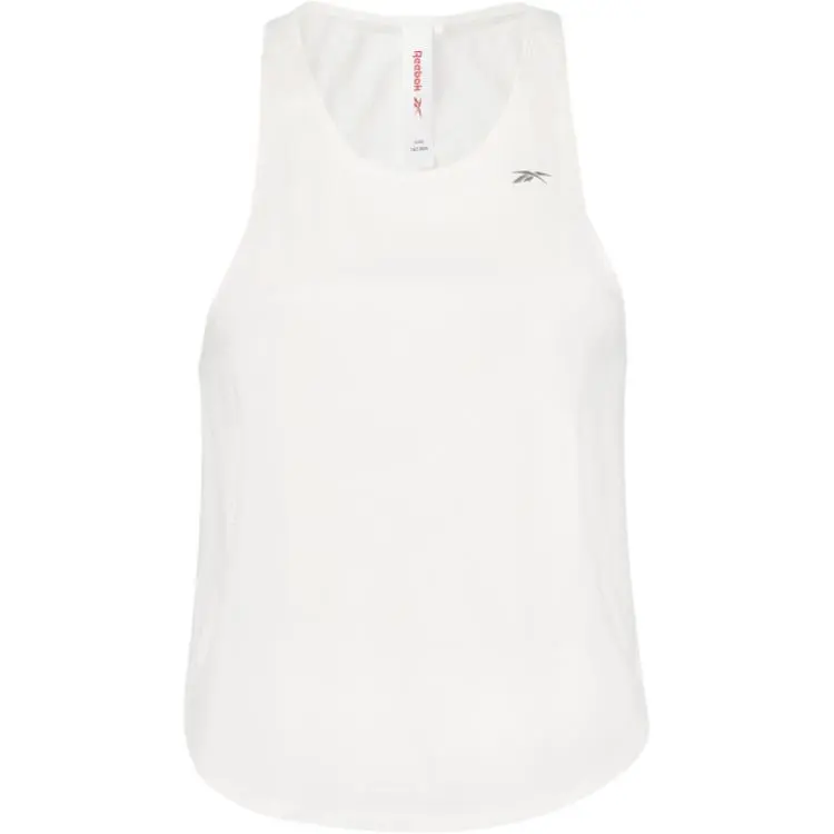 Reebok Tank Tops Women's White Crew Neck Moderate Nipped-in Waist
