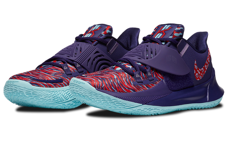 Кроссовки Nike Kyrie Low 3 "Sunrise" 3 (фиолетово-красные) — Фиолетовый / красный — фото 3