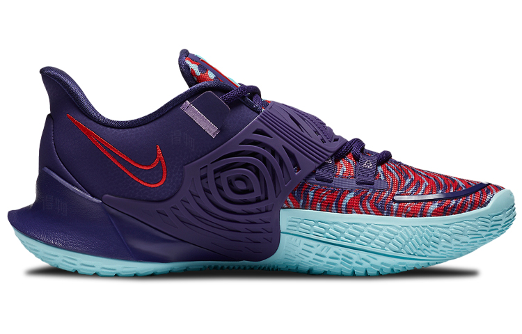Кроссовки Nike Kyrie Low 3 "Sunrise" 3 (фиолетово-красные) — Фиолетовый / красный — фото 2