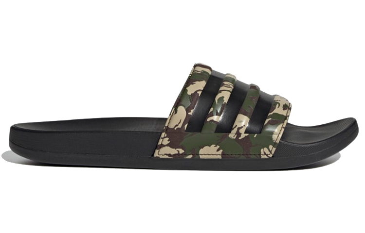 Шлепанцы adidas Adilette Comfort Slides (черно-зеленые) — фото 2