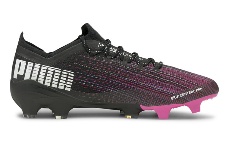 Мужские бутсы PUMA Ultra 1.1 AG (черно-розовые) — фото 2