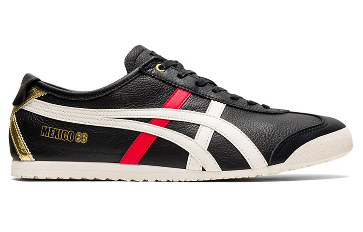 Кроссовки Onitsuka Tiger MEXICO 66 (черно-бело-красно-золотые) — фото 2