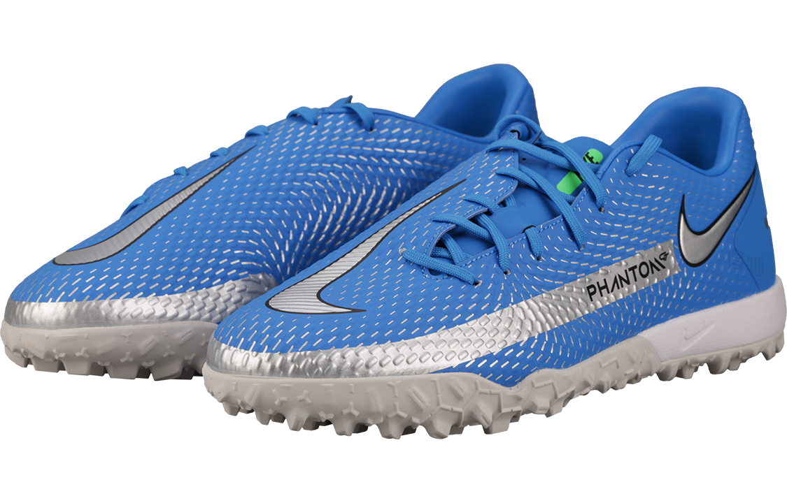 Мужские кроссовки Nike Phantom GT Academy TF (сине-серебряные) — фото 3