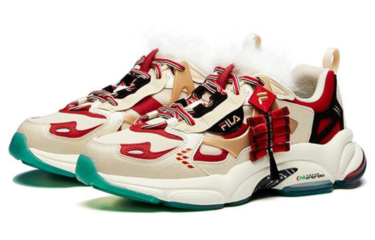 Мужские кроссовки Fila FUSION RJV (бежево-белые с темно-красным) — Бежевыйбелый / тёмно-красный — фото 3