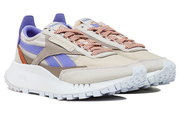 Женские кроссовки Reebok Classic Leather Legacy (серо-фиолетовые) — Серый / фиолетовый — фото 3