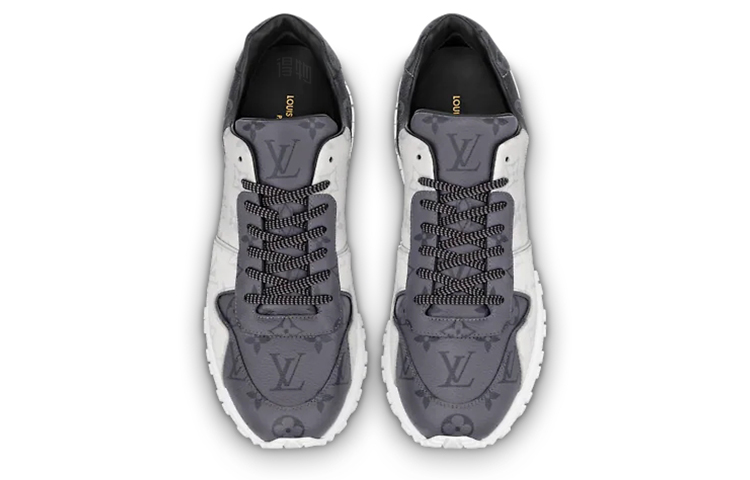 Мужские кроссовки Louis Vuitton Run Away (бело-серые) — фото 3