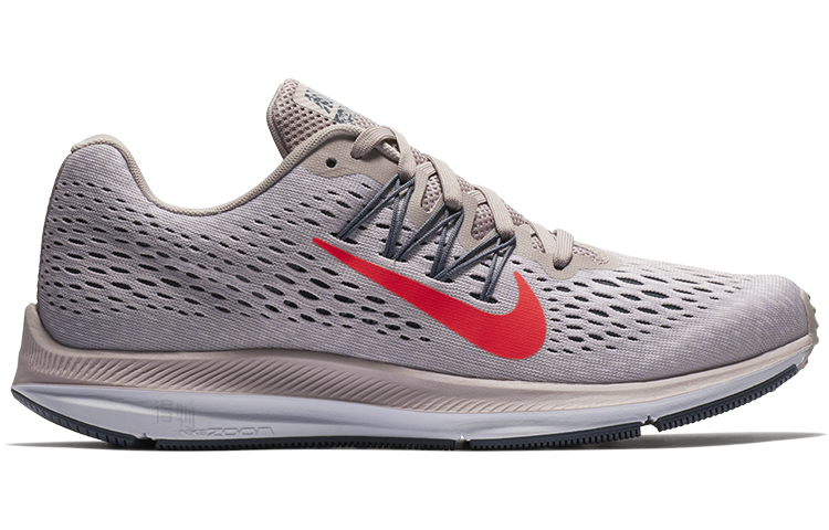 Женские кроссовки Nike Zoom Winflo 5 (серый / красный) — фото 2