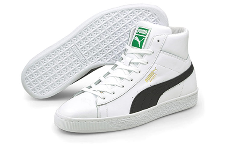 Мужские кеды PUMA Basket Mid Xxi (белый / черный) — Белый / чёрный — фото 5
