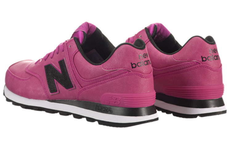 Женские кроссовки New Balance 574 (розовые) — 玫红/黑 — фото 4