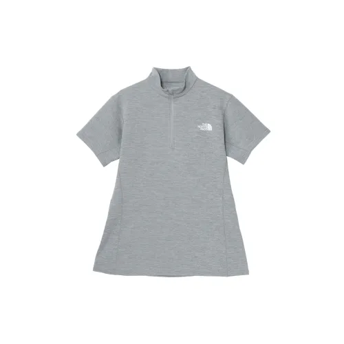 THE NORTH FACE T Shirts Women's Gray Stand Collar