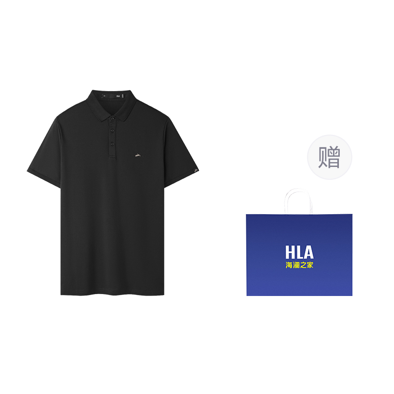 Heilan House HLA Mountain is Not High Series Cool Lapel Pique Mesh Casual Large Size Short Sleeve Polo Shirt Men's Style