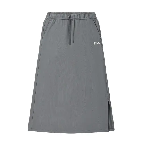 FILA Casual Long Skirts Women's Cloud Trail Gray DY Moderate Mid Length Knitted Skirt