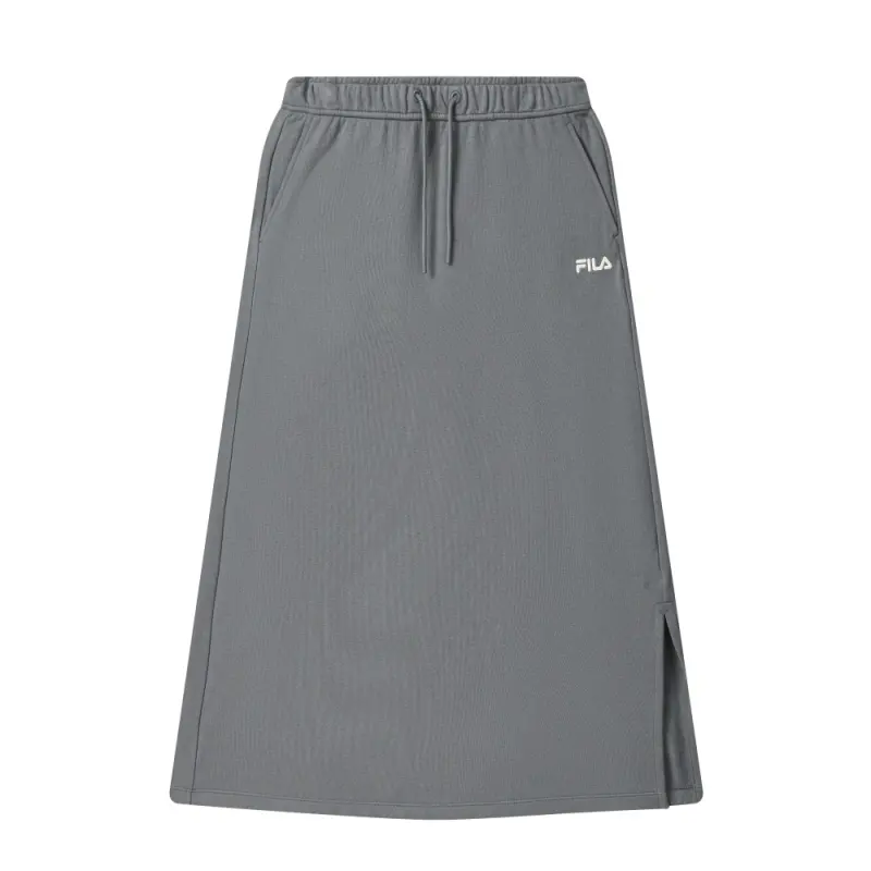 FILA Casual Long Skirts Women's Cloud Trail Gray DY Moderate Mid Length Knitted Skirt