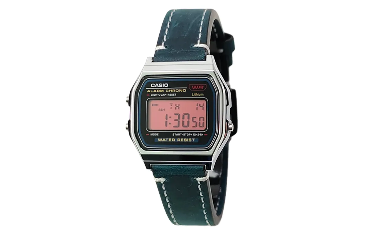 CASIO Custom Collection Quartz Movement Leather Strap Watch Unisex Black Dial