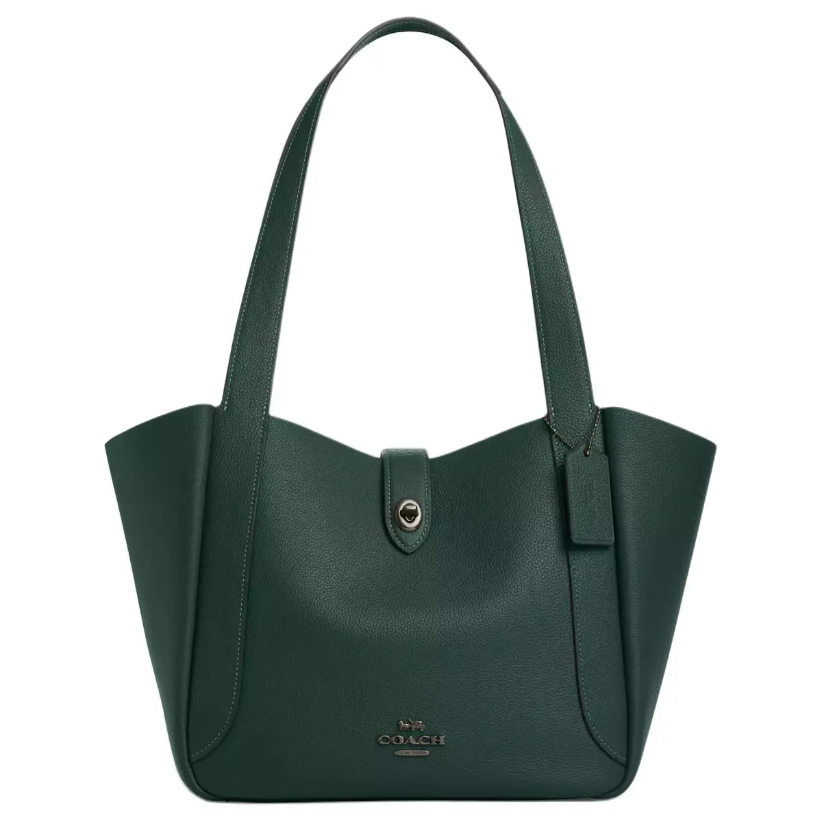 COACH TurnlockHadley Leather Shoulder Bag Large Women's Green