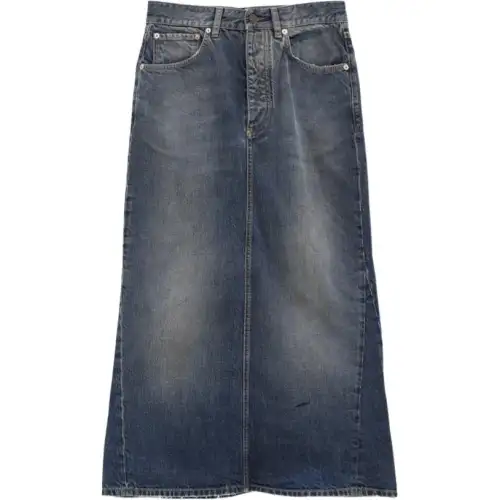 Balenciaga Denim Long Skirt Regular Fit Women's