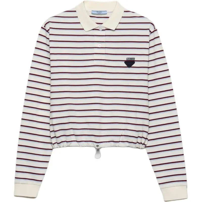 PRADA Polo Shirts Women's Ivory Polo Collar Moderate