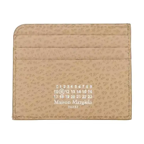 Maison Margiela Leather Card Holder, Wallet Women's Beige