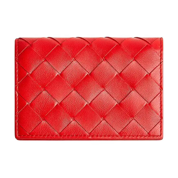 Bottega Veneta Cow Leather Card Holder Women's Pepper Red