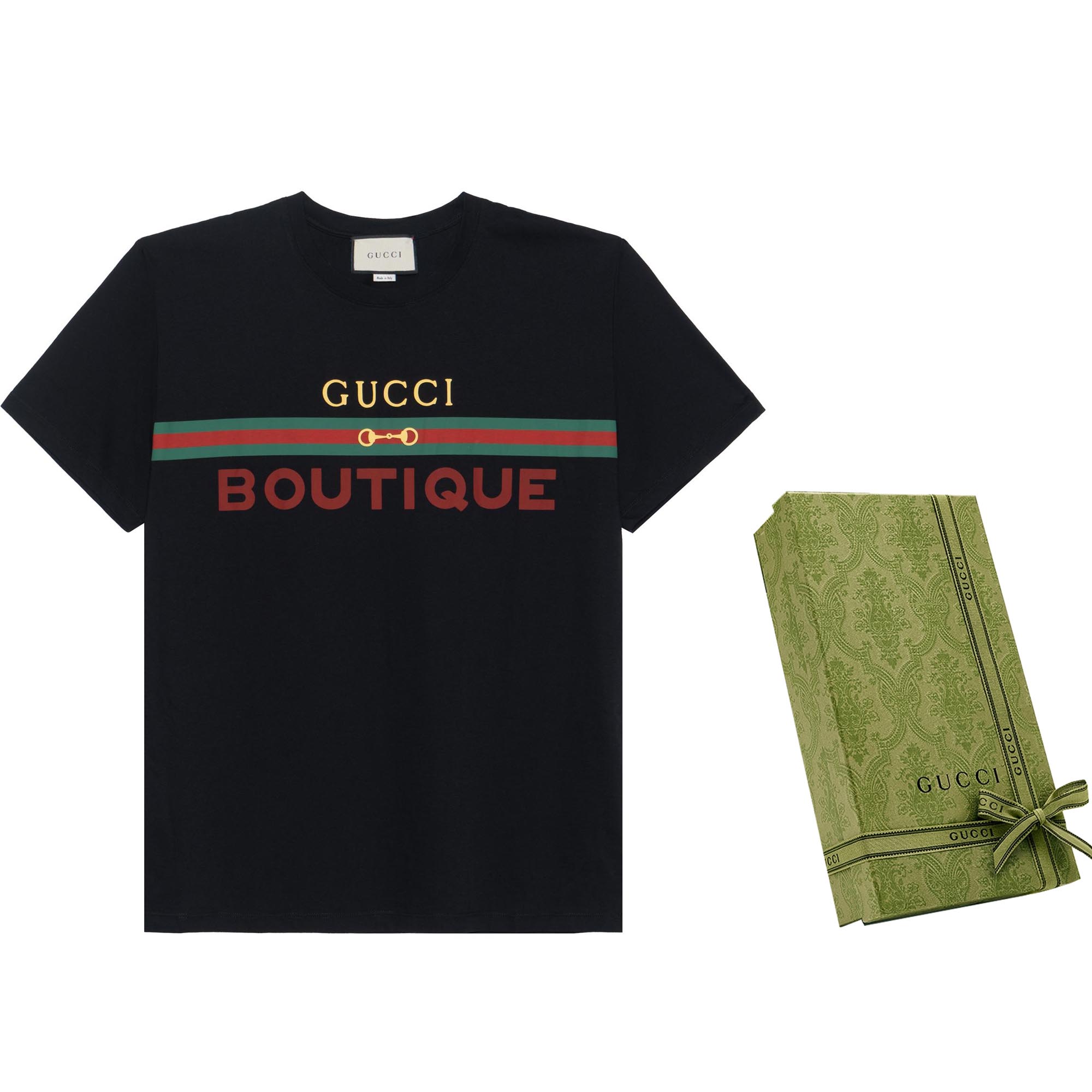 Мужская футболка Gucci SS20 LogoT (черный) — фото 8