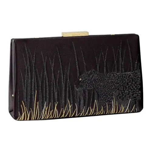 CARTIER PANTHÈRE Calfskin Handheld Shoulder Bag, Crossbody Bag Regular Women's Black