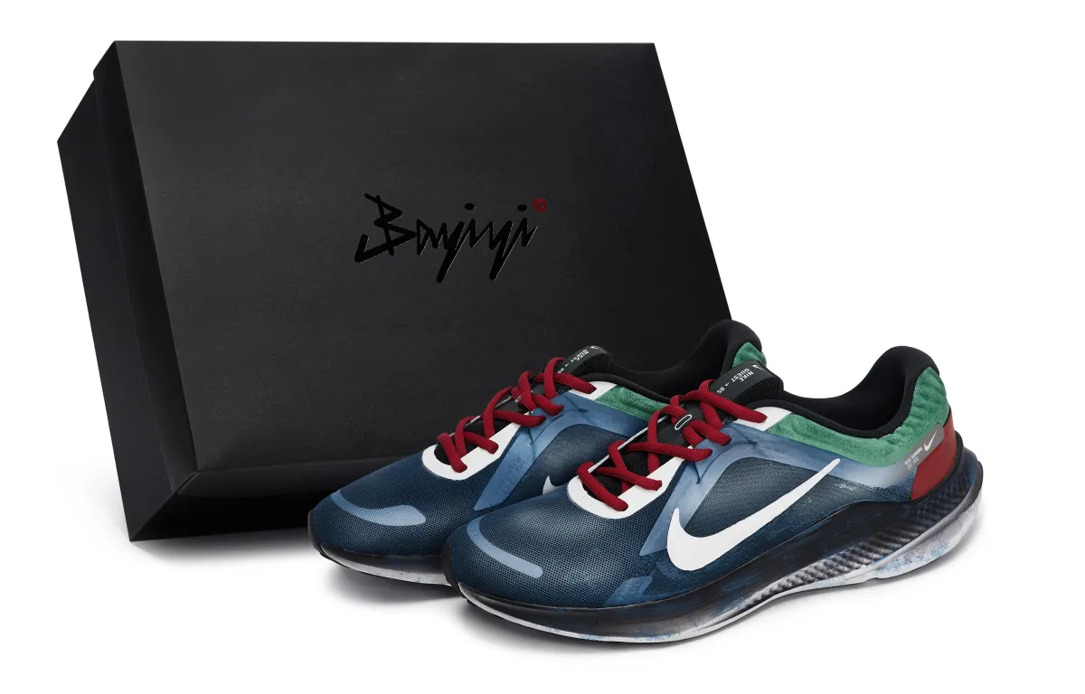 Nike Quest 5 Low top Running Shoes Men's Black White Blue