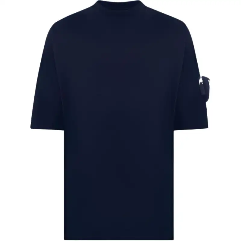 PRADA T Shirts Men's Blue Crew Neck Moderate Straight Fit