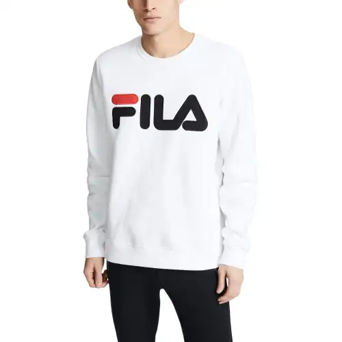 FILA Sweatshirts Men's White/Black/China Red Crew Neck Moderate