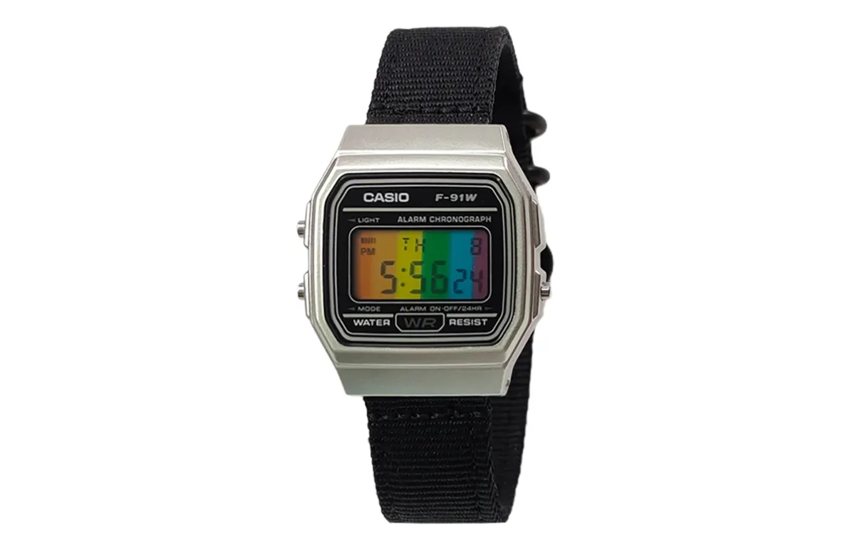 CASIO Custom Collection Quartz Movement Nylon Strap Watch Men's Watches Black Dial