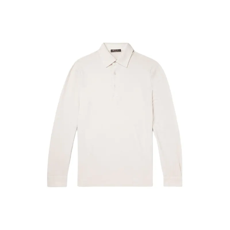Loro Piana Shirts Men's Ecru Lapel Moderate Other