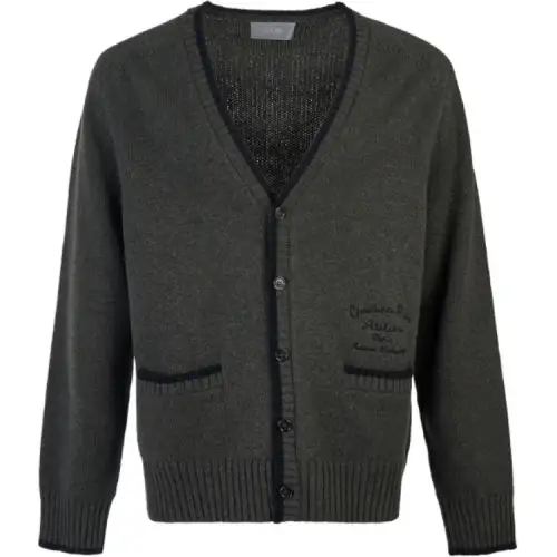 DIOR Knitwear Men's Gray V Neck Moderate Other